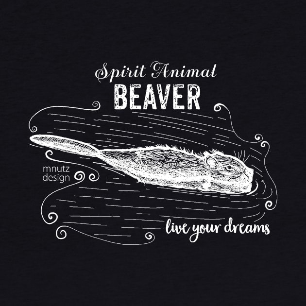 Spirit animal Beaver white by mnutz